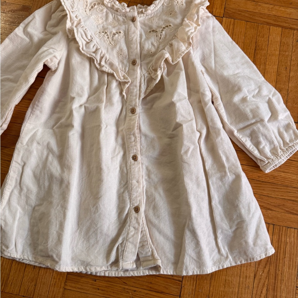Zara Cream Kids Ruffled Blouse
